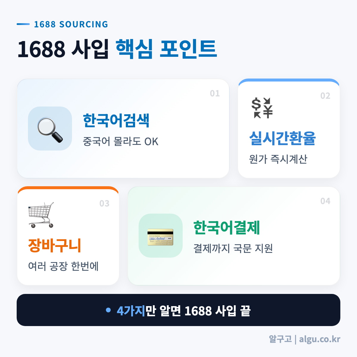 1688 사입 핵심 포인트 4가지 한눈에 보기