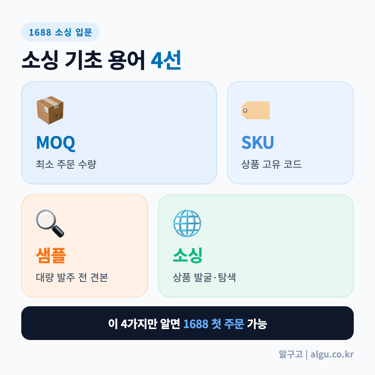 1688 주문 전 반드시 알아야 할 소싱 기초 용어 4가지